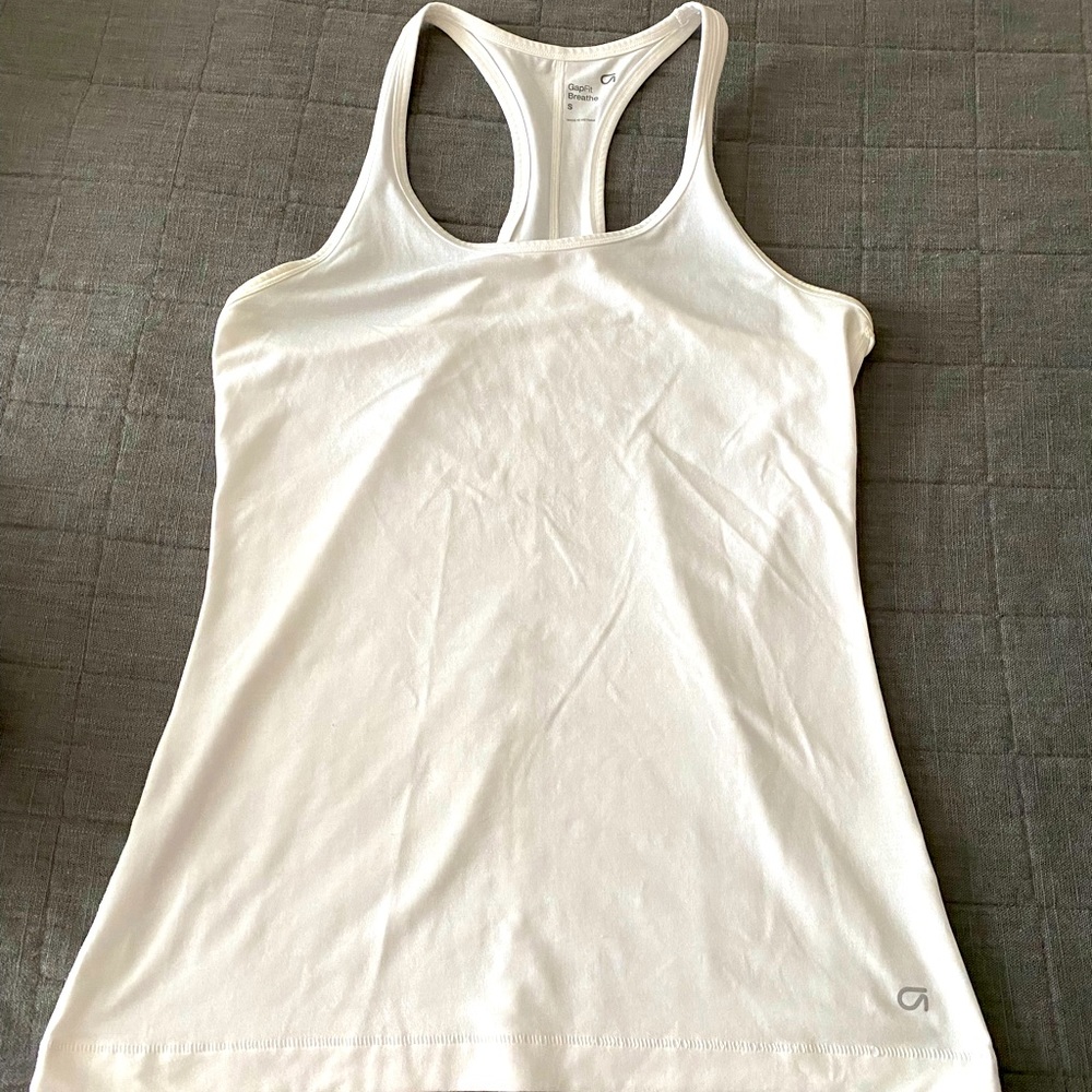 EUC white GapFit racer back tank